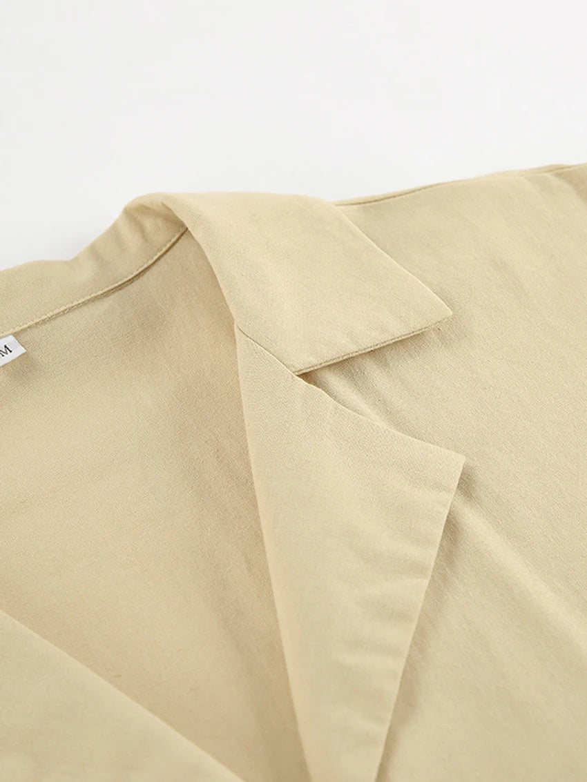 Women's Cotton Khaki Short Pyjama Set