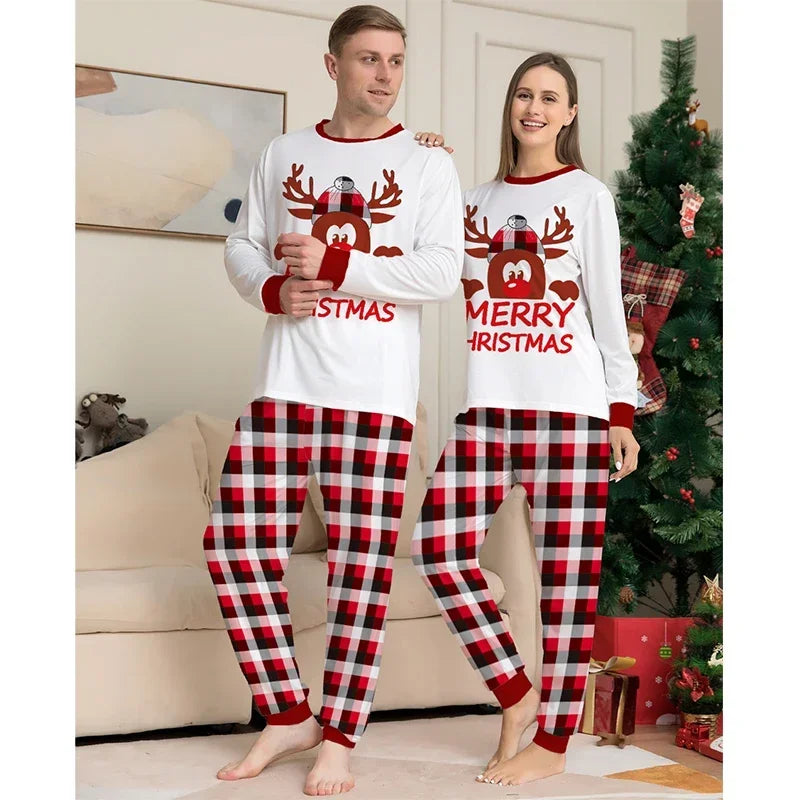 Reindeer Plaid Christmas Pyjamas Set