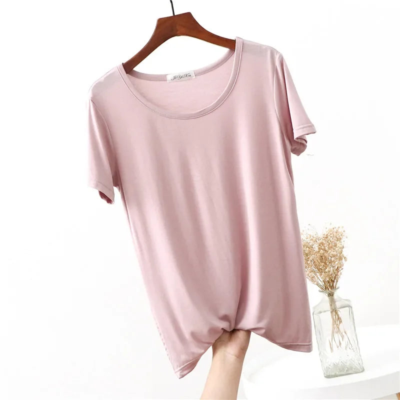 Women's Plus Size Modal Short Sleeve Pyjama Top