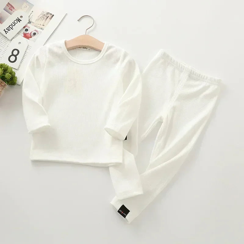 White Winter Warm Kids Pyjamas Set