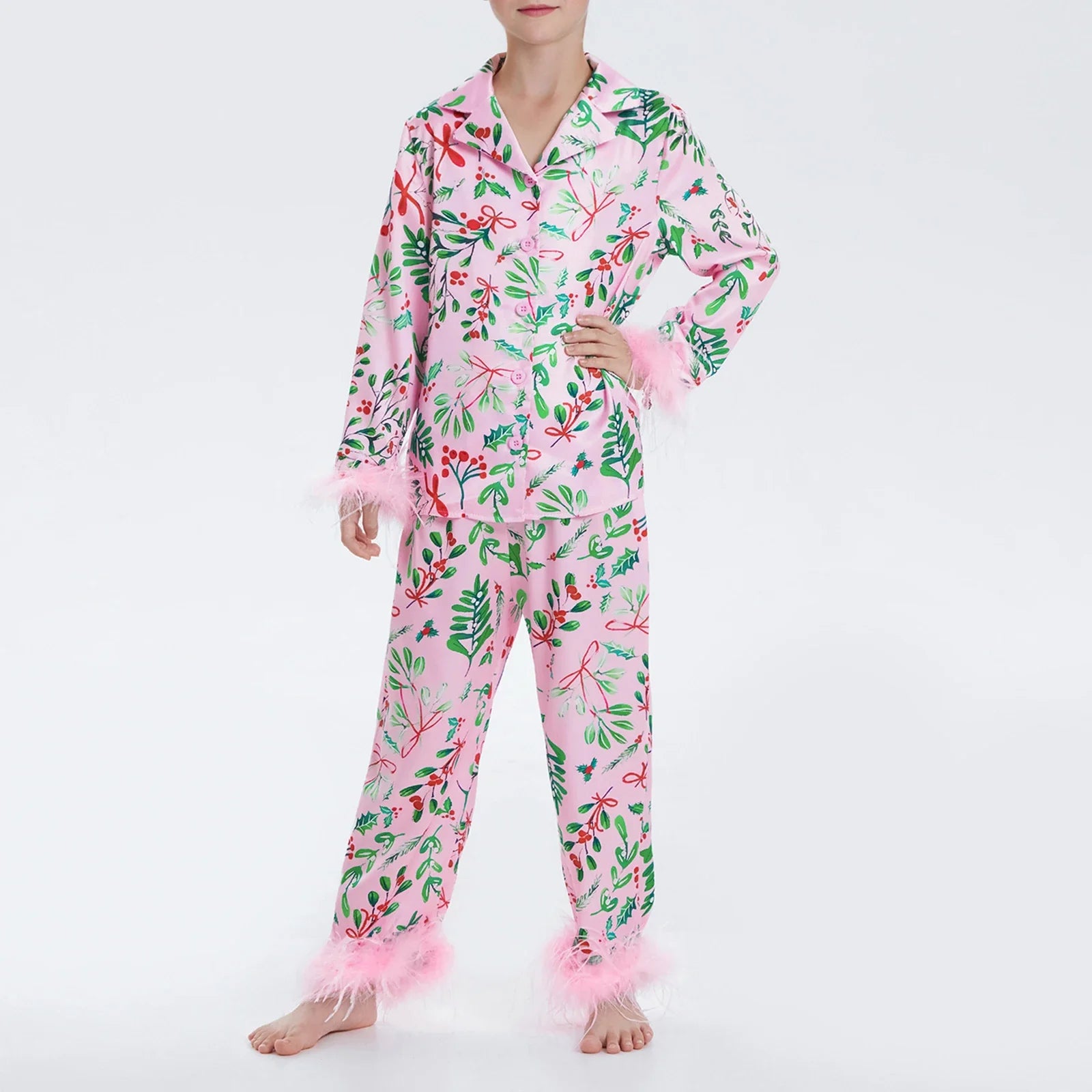Mum & Daughter Matching Leaf Print Pyjama Set