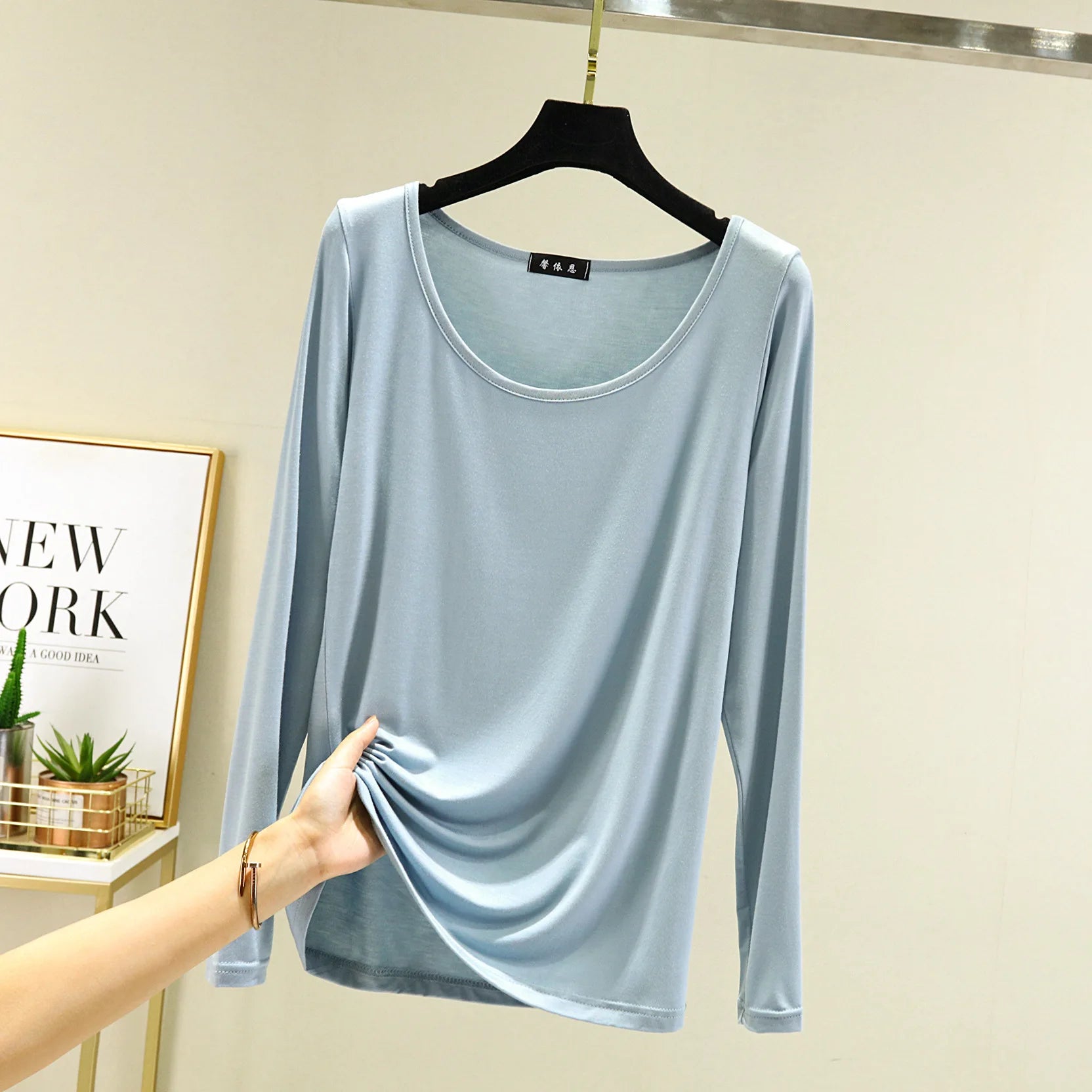 Modal Long-Sleeve Pyjama Tops for Women
