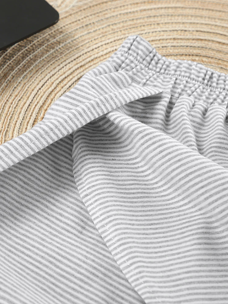 Striped Two-Piece Cotton Shorty Pyjamas