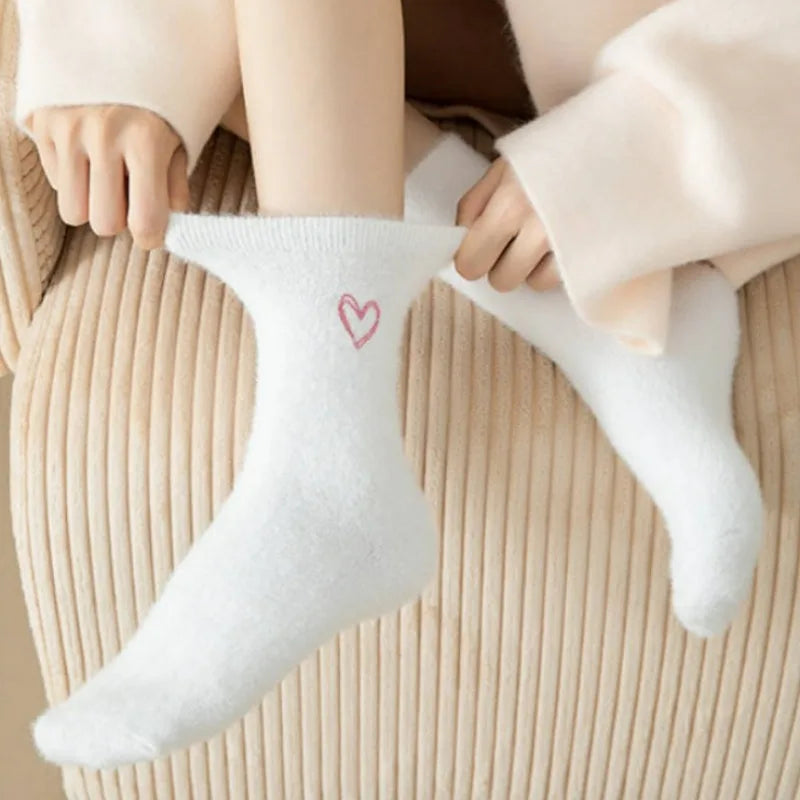 Women’s Fluffy Pink Heart Socks