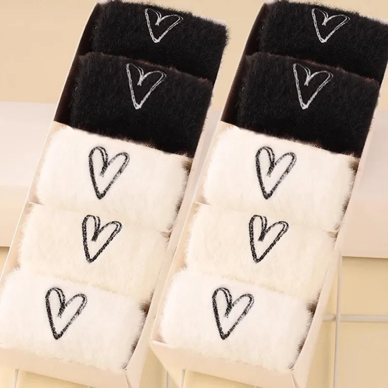 Women's Fluffy Heart Socks