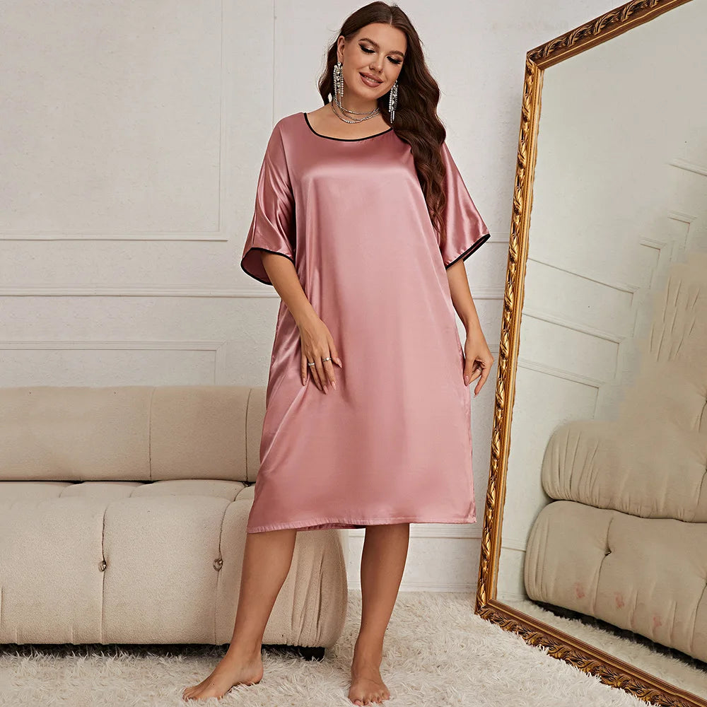 Women's Plus Size Silk Oversized Nightdress