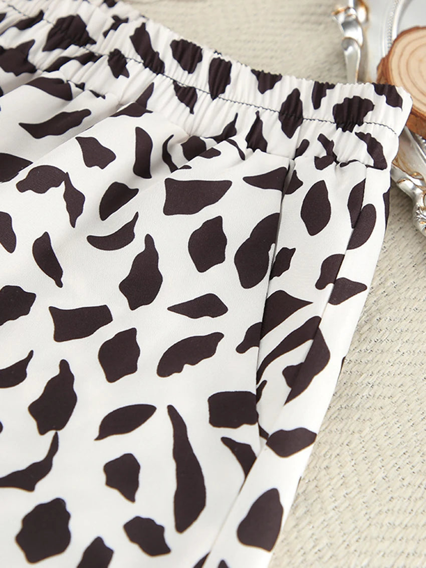 Women's Black & White Spot Pyjama Set