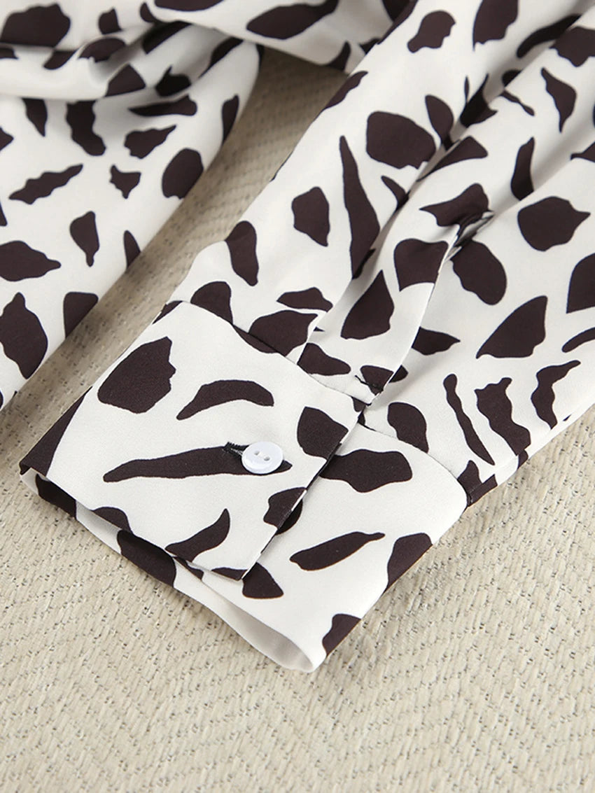 Women's Black & White Spot Pyjama Set
