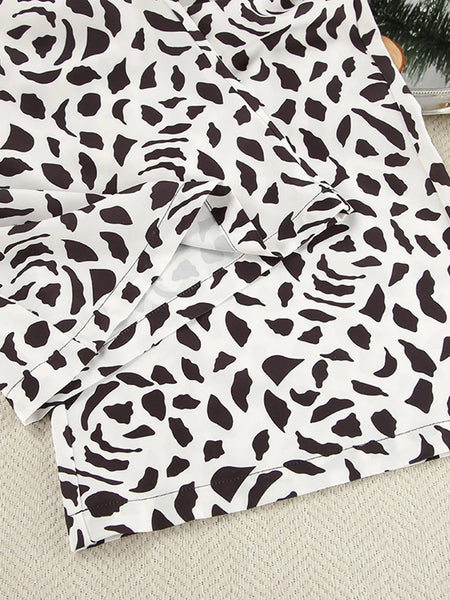 Women's Black & White Spot Pyjama Set