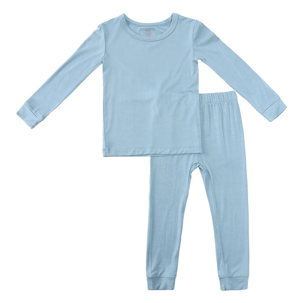 Blue Long Sleeve Bamboo Kids Pyjama Set