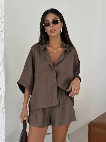 Women's Collar Half Sleeve Pyjama Set