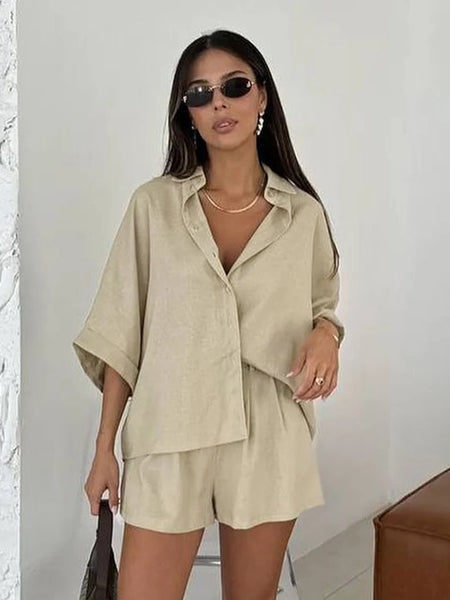 Women's Collar Half Sleeve Pyjama Set