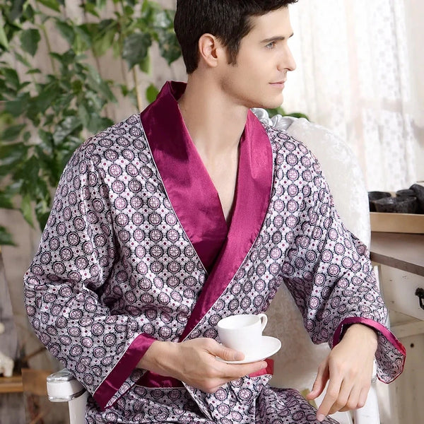 mens silk dressing gown uk Long Men's Silk Robes Luxury Mens Silk Dressing Gowns