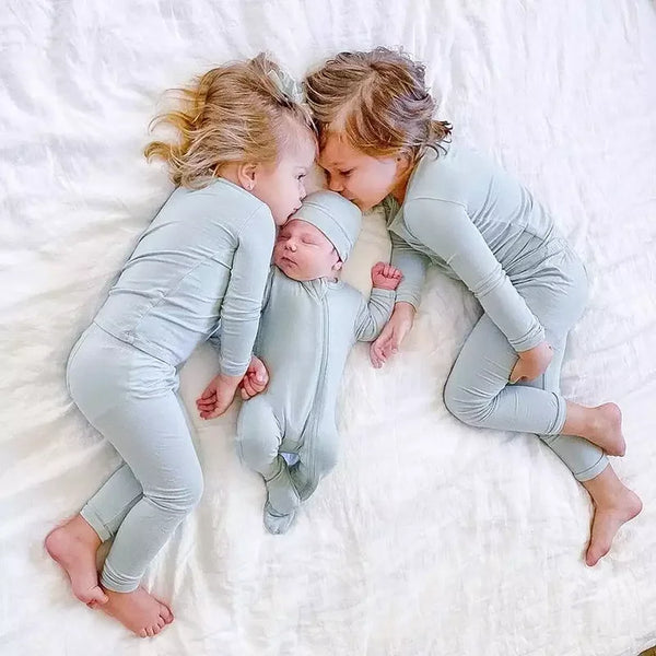 Blue Long Sleeve Bamboo Kids Pyjama Set
