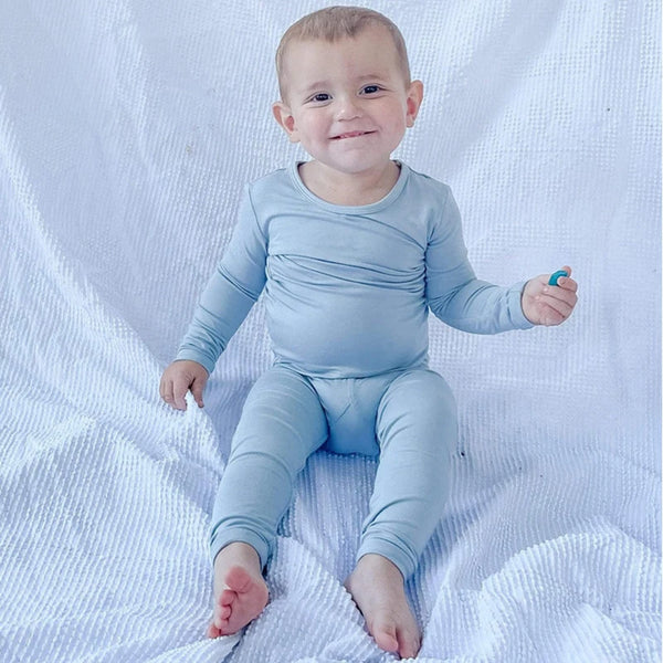 Blue Long Sleeve Bamboo Kids Pyjama Set